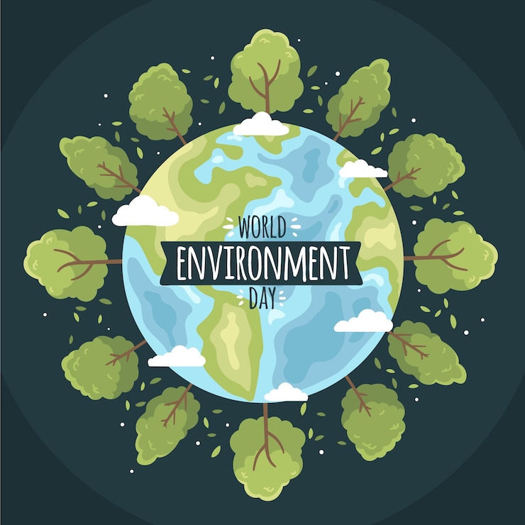 Vetor grátis ilustração desenhada à mão para o dia do meio ambiente mundial