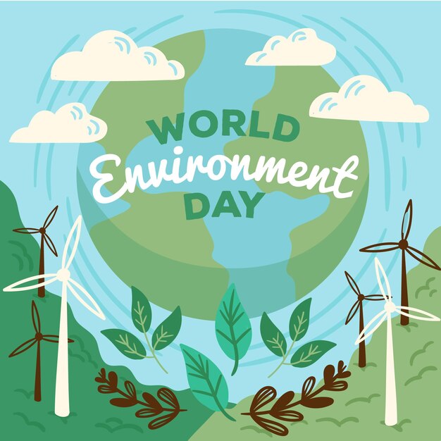 Ilustração desenhada à mão para o dia do meio ambiente mundial