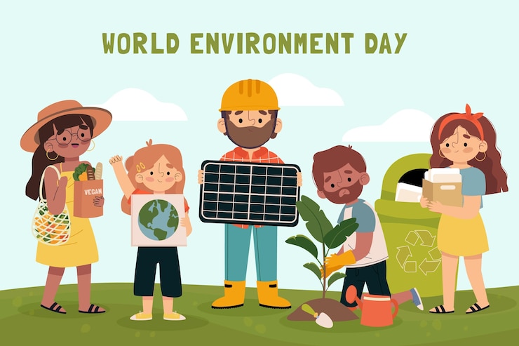 Vetor grátis ilustração desenhada à mão para o dia do meio ambiente mundial