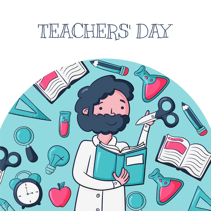 Vetor grátis ilustração desenhada à mão para o dia dos professores