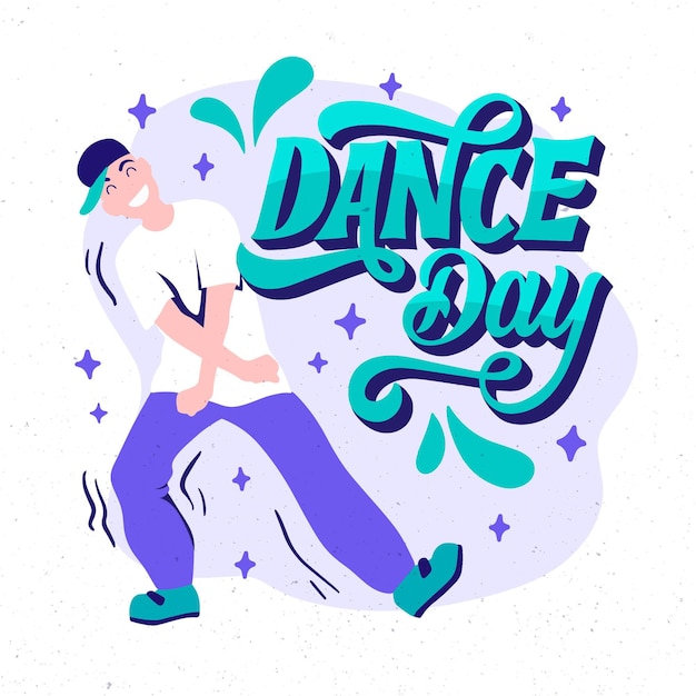 Ilustração desenhada à mão para o dia internacional da dança