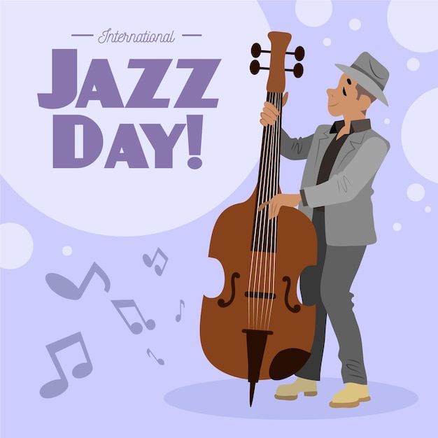 Ilustração desenhada à mão para o dia internacional do jazz