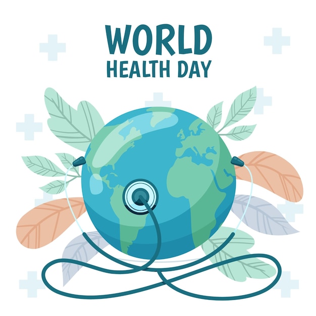 Vetor grátis ilustração desenhada à mão para o dia mundial da saúde