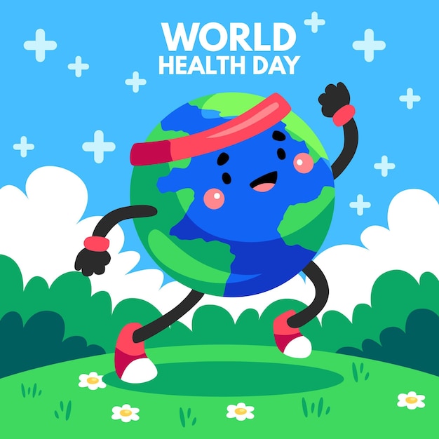 Ilustração desenhada à mão para o Dia Mundial da Saúde