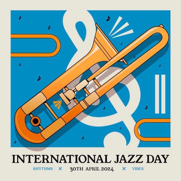 Vetor grátis ilustração desenhada à mão para o dia mundial do jazz