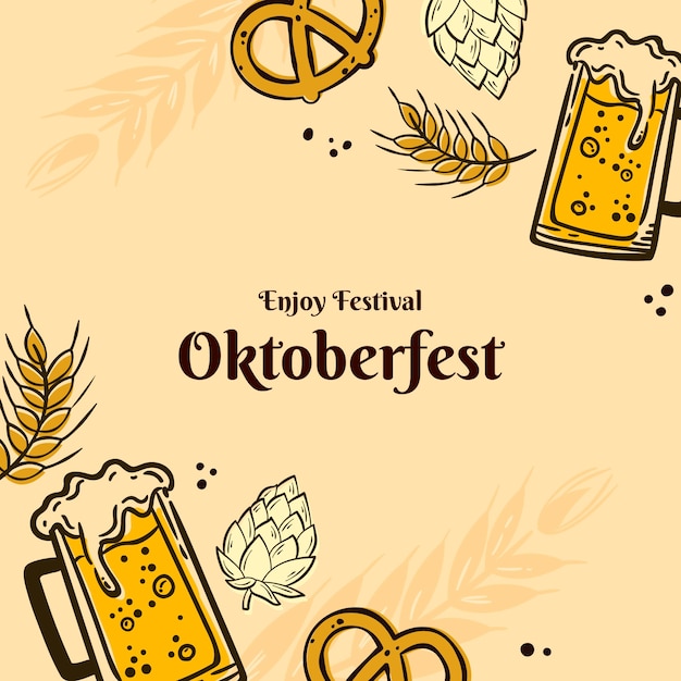 Ilustração desenhada à mão para o festival oktoberfest