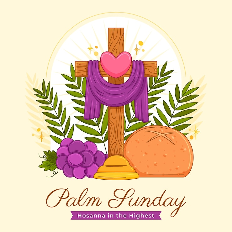 Vetor grátis ilustração desenhada à mão para o palm sunday.