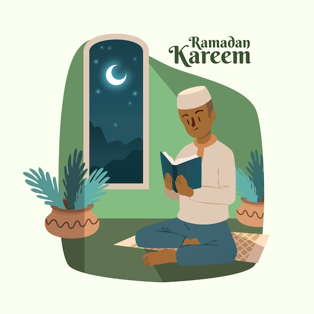 Vetor grátis ilustração desenhada à mão para o ramadã
