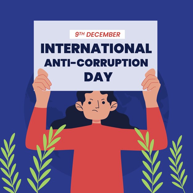 Ilustração desenhada à mão plana anti-corrupção