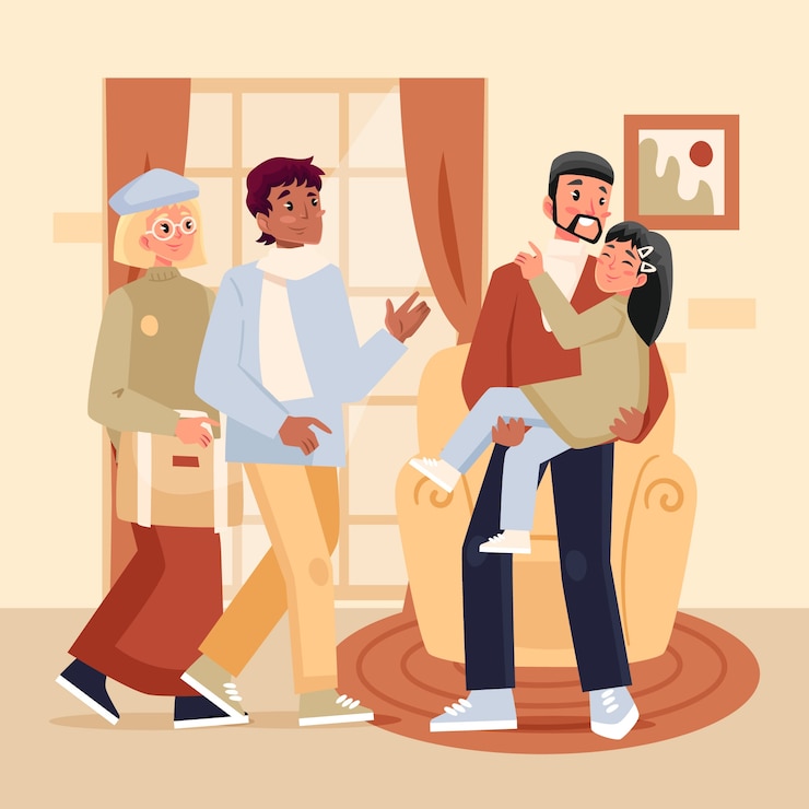 Vetor grátis ilustração desenhada à mão sobre a custódia dos filhos