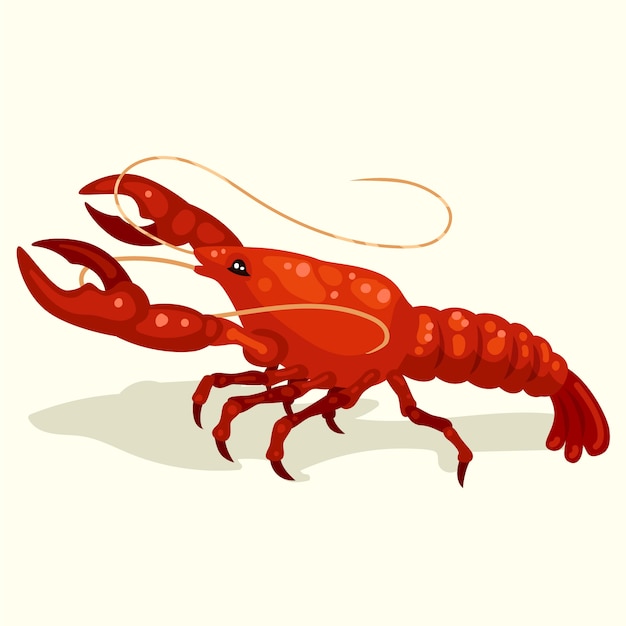 Vetor grátis ilustração desenhada de lagostins marinhos