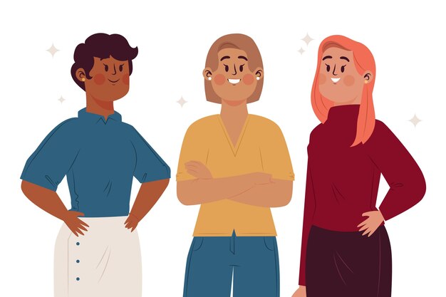 Ilustração desenhada de mulheres empresárias confiantes