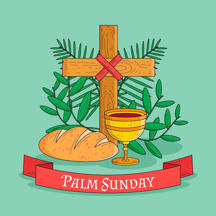 Vetor grátis ilustração desenhada mão palm domingo