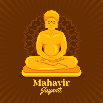 Ilustração detalhada de mahavir jayanti