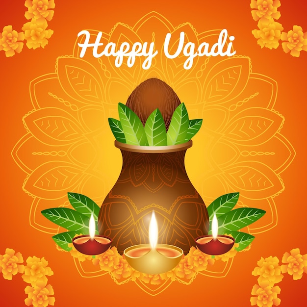 Ilustração detalhada de ugadi