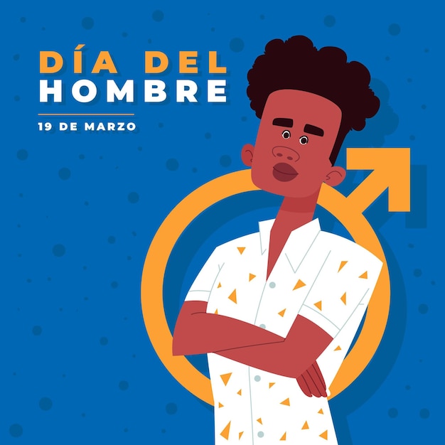 Ilustração dia del hombre com homem