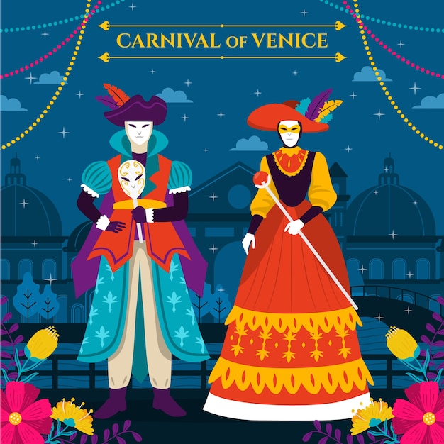 Vetor grátis ilustração do carnaval de veneza