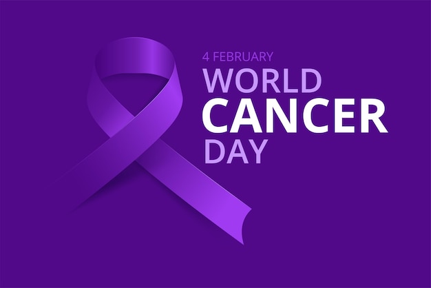 Ilustração do cartaz do dia mundial do câncer de 4 de fevereiro ou fundo de banner Vetor grátis