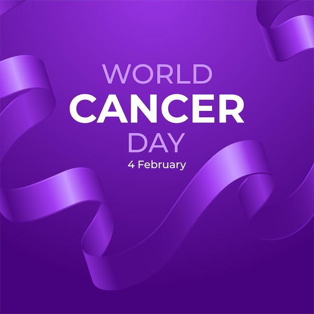 Vetor grátis ilustração do cartaz do dia mundial do câncer de 4 de fevereiro ou fundo de banner