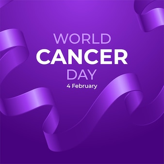 Ilustração do cartaz do dia mundial do câncer de 4 de fevereiro ou fundo de banner