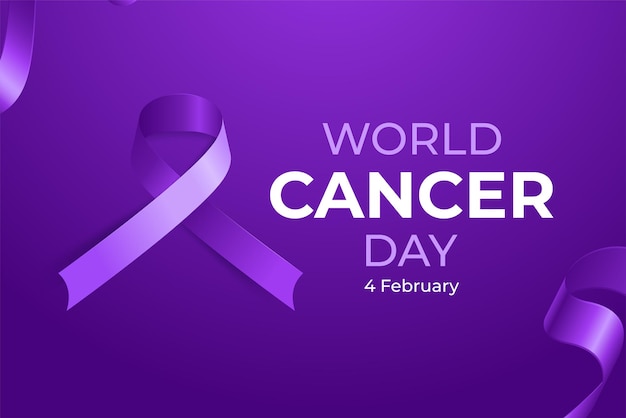 Ilustração do cartaz do dia mundial do câncer de 4 de fevereiro ou fundo de banner