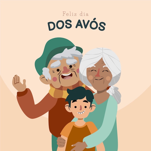 Vetor grátis ilustração do cartoon dia dos avos