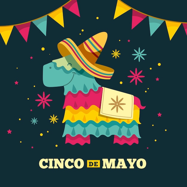 Ilustração do cinco de mayo dos desenhos animados