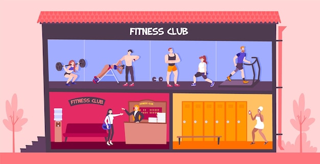 Vetor grátis ilustração do clube de fitness