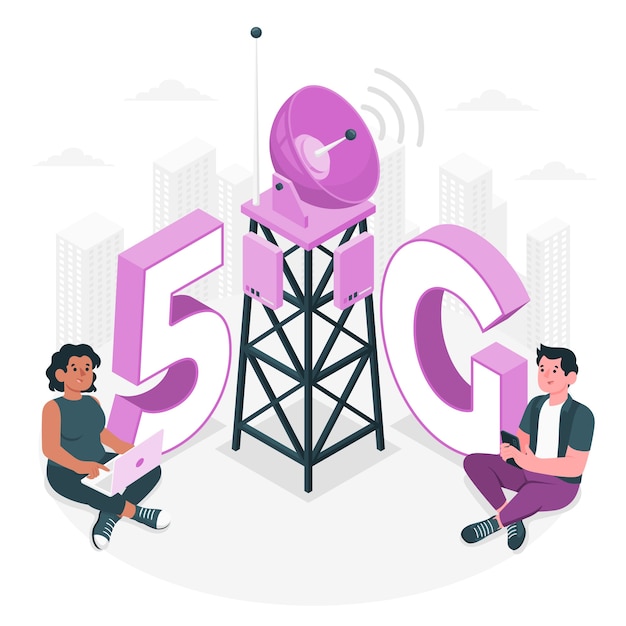 Vetor grátis ilustração do conceito 5g