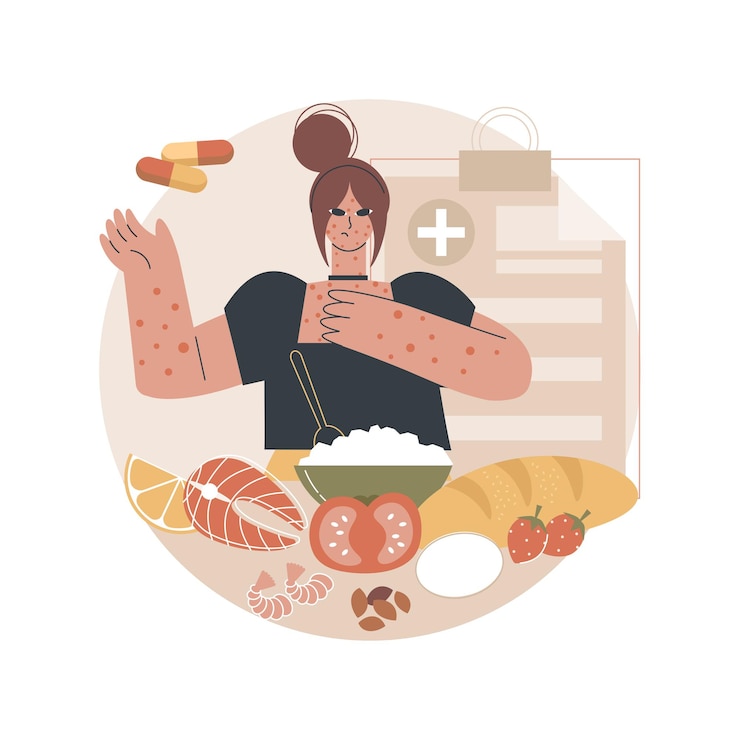 Vetor grátis ilustração do conceito abstrato de alergia alimentar