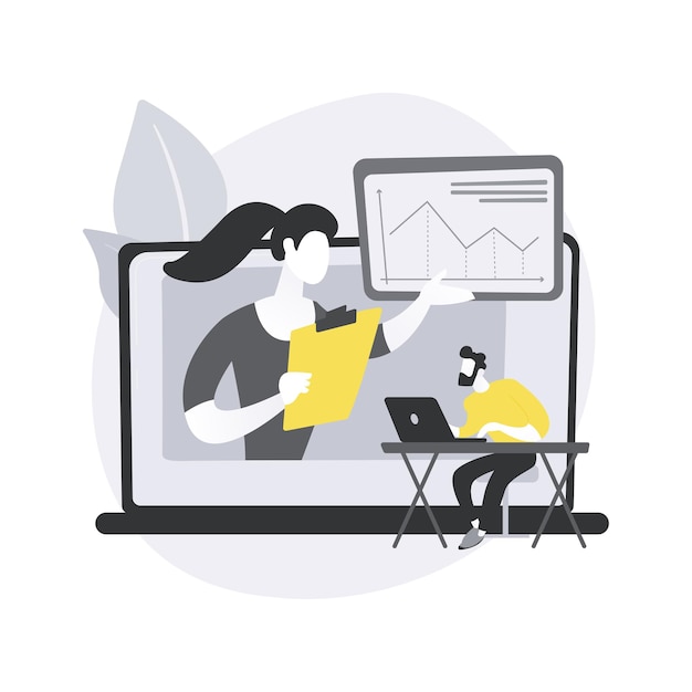 Ilustração do conceito abstrato de conferência online.