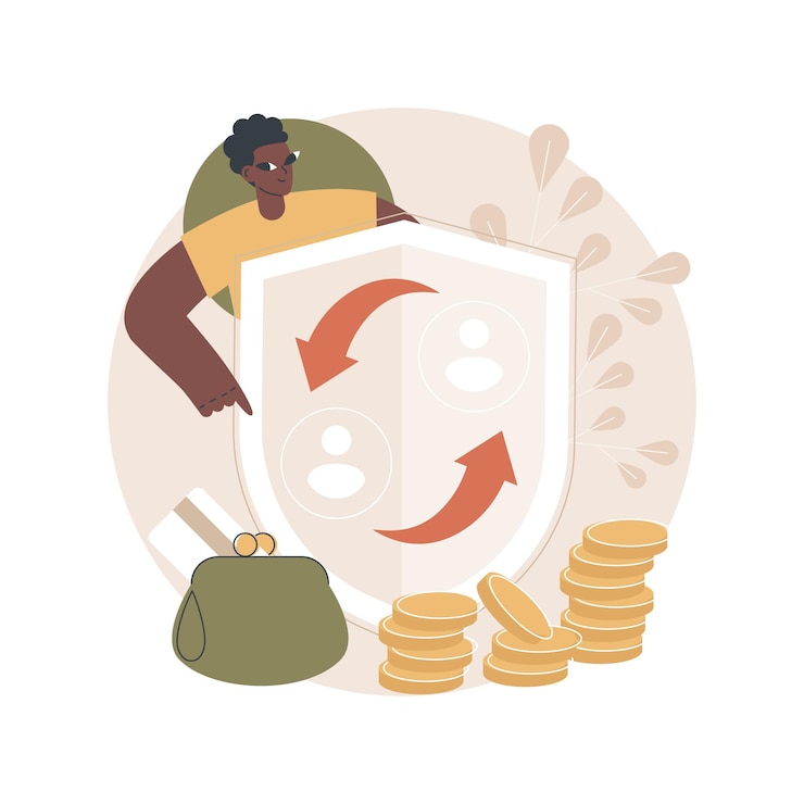 Vetor grátis ilustração do conceito abstrato de seguro ponto a ponto