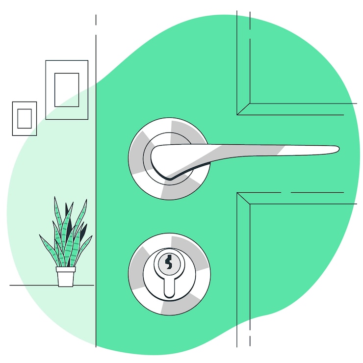 Vetor grátis ilustração do conceito da maçaneta da porta