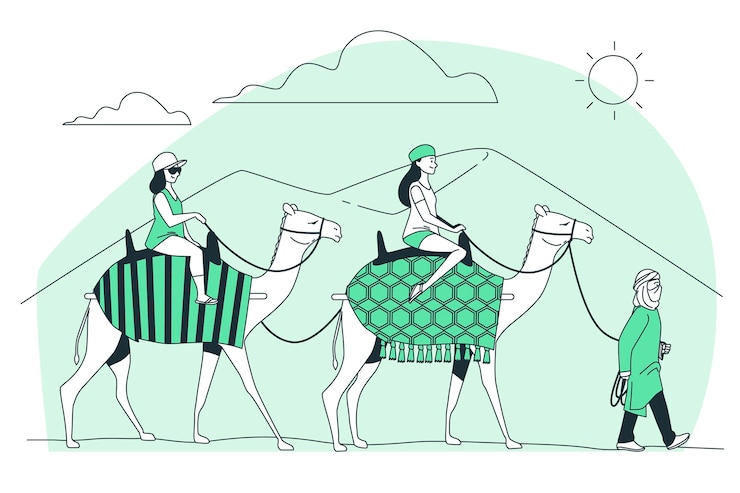 Vetor grátis ilustração do conceito da rota da seda