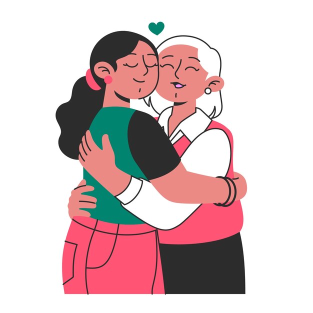 Ilustração do conceito de abraço