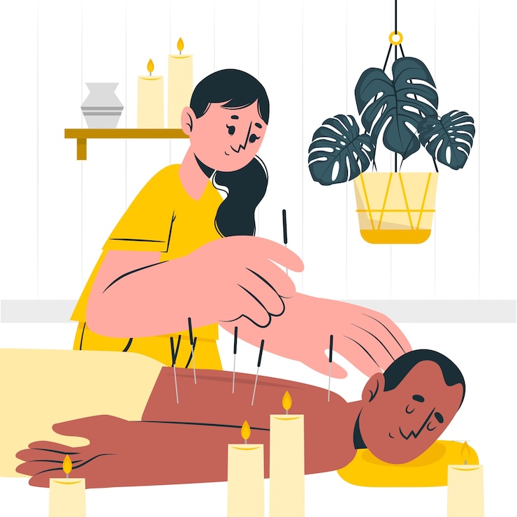 Vetor grátis ilustração do conceito de acupuntura