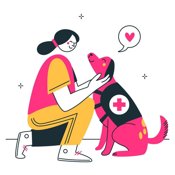 Vetor grátis ilustração do conceito de animal de apoio emocional