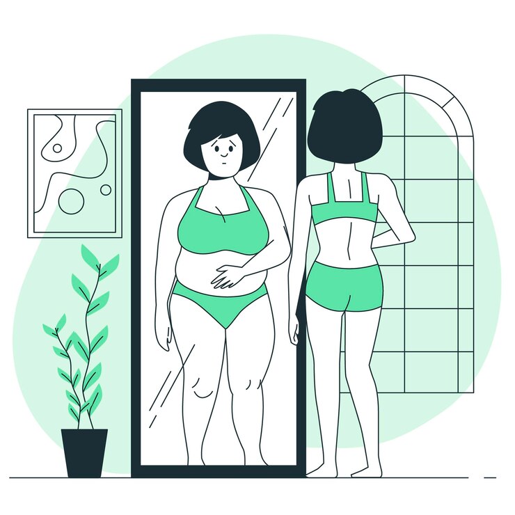 Vetor grátis ilustração do conceito de anorexia