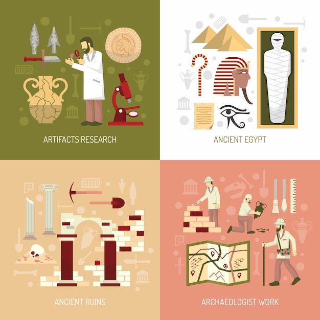 Ilustração do conceito de arqueologia