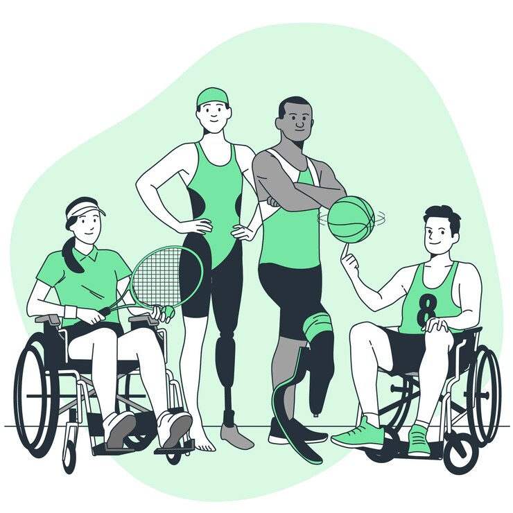 Vetor grátis ilustração do conceito de atletas com deficiência
