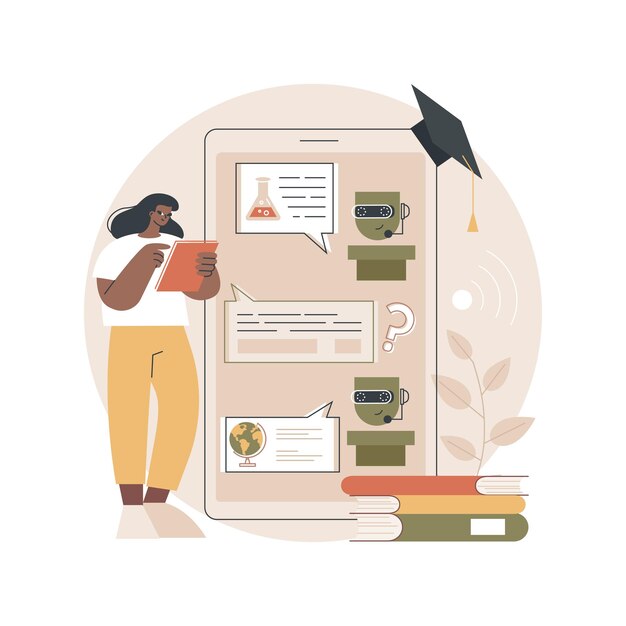 Ilustração do conceito de autoaprendizagem do chatbot