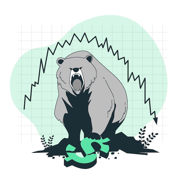 Vetor grátis ilustração do conceito de bear market