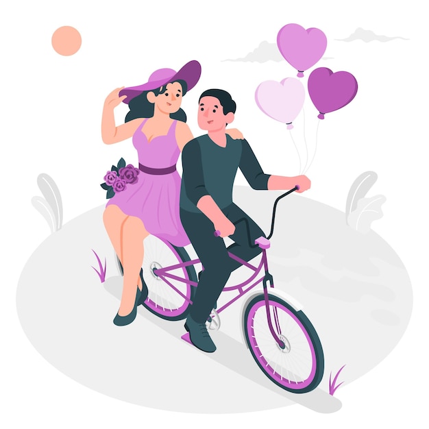 Vetor grátis ilustração do conceito de bicicleta de casal