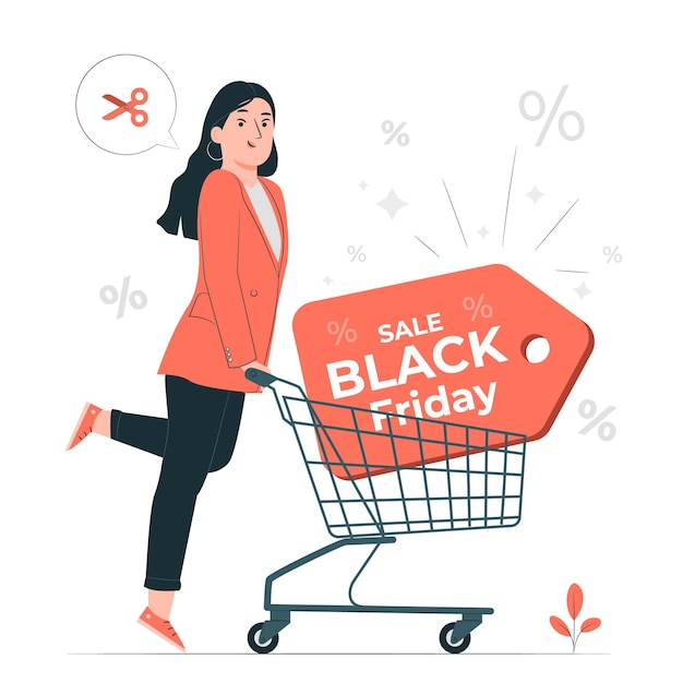 Vetor grátis ilustração do conceito de black friday