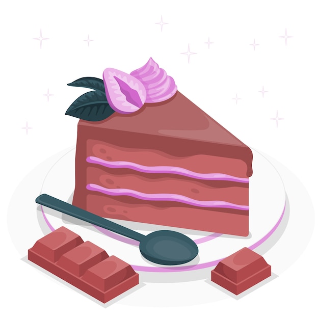 Vetor grátis ilustração do conceito de bolo de chocolate