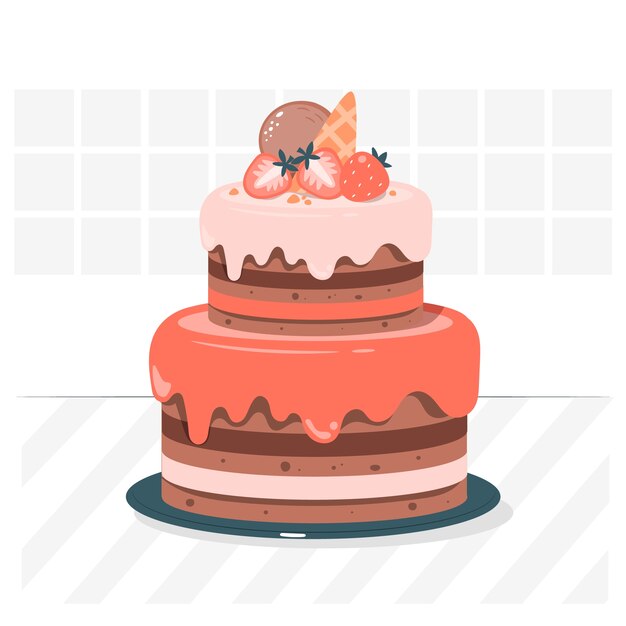 Ilustração do conceito de bolo de sorvete
