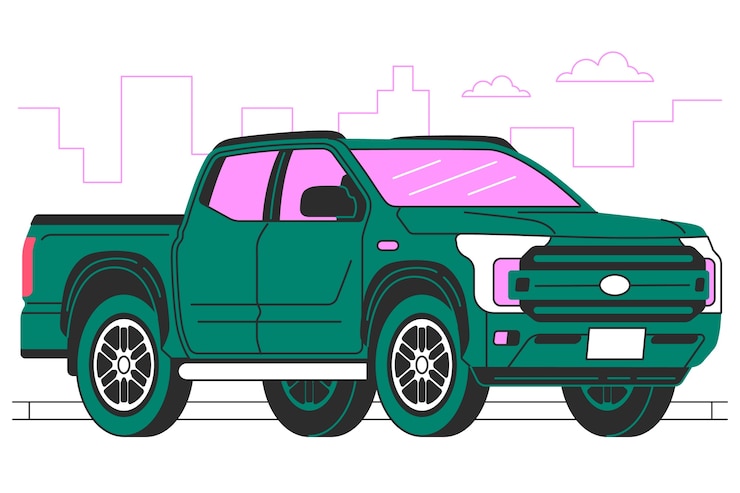 Vetor grátis ilustração do conceito de camião pick-up