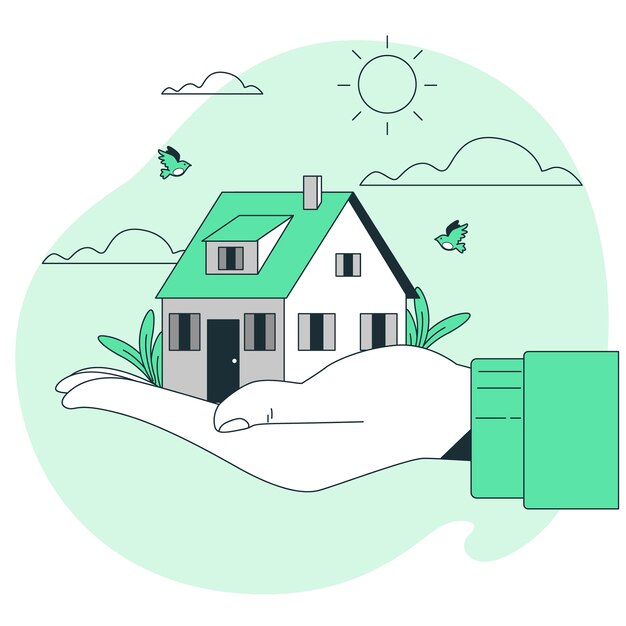 Ilustração do conceito de casa minúscula