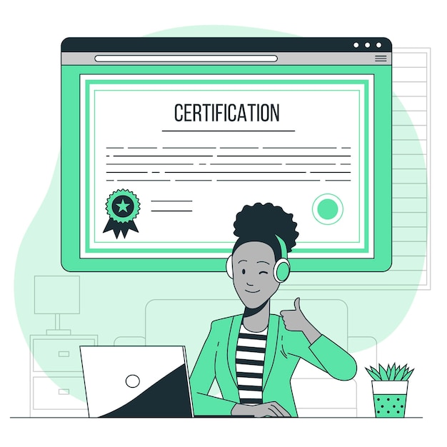 Ilustração do conceito de certificação