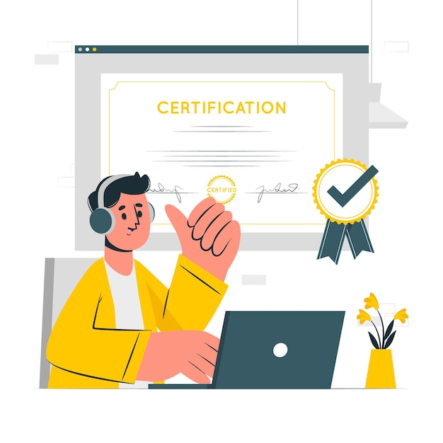 Ilustração do conceito de certificação